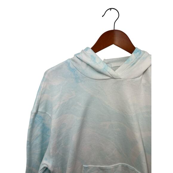 John Elliott White Sky Blue Hoodie Marble Swirl Streetwear Sweatshirt Medium - Picture 3 of 6